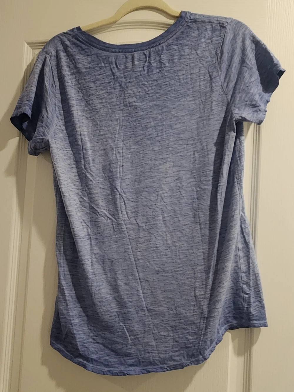 The North Face Women's Heathered Blue V-Neck Short Sleeve Tee L Euc - Picture 3 of 3